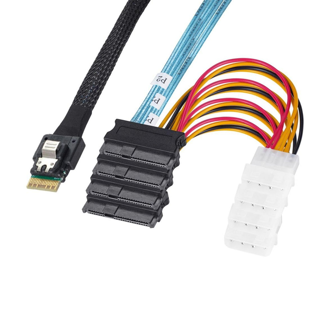 ChenYang CY SFF-8654 4i 38Pin Slimline SAS 4.0 Host zu 4 SAS 29Pin SFF-8654 Zielfestplatten-Fanout-R