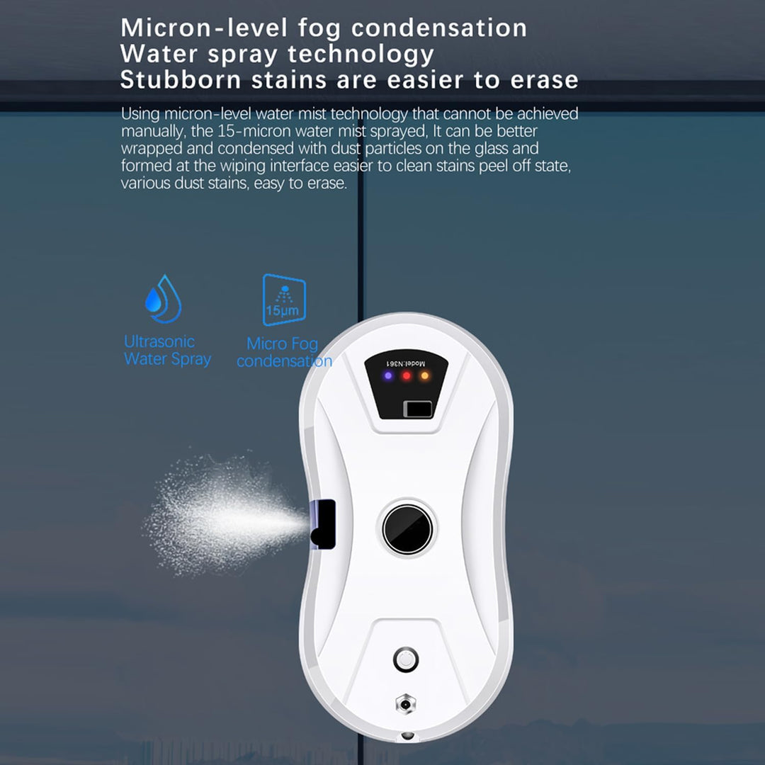Fensterputzroboter, Fensterputzer Elektrischer Roboter mit Fernbedienung & 30ml Tank, Automatischer