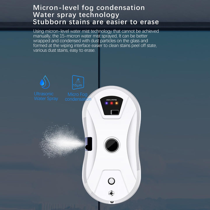 Fensterputzroboter, Fensterputzer Elektrischer Roboter mit Fernbedienung & 30ml Tank, Automatischer