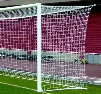 TORNETZ - Fussball - 7,5 x 2,5 x 2 x 2 m - 4 mm - Blau/Rot/Schwarz/Weiss, Rot