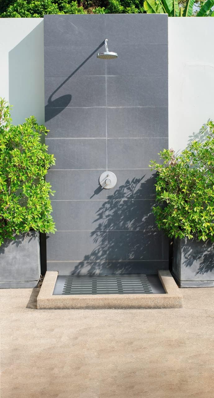 WENKO Badematte Mod. Indoor & Outdoor Grau, 50 x 80 cm mit rutschhemmender Struktur Grau, Grau