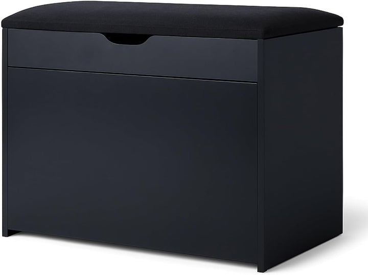 MDF Schuhschrank mit Sitzbank und ausziehbaren Regalen, Polyester Polsterung, 57 x 30 x 53 cm, Multi