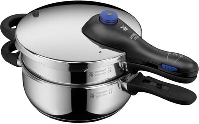 Perfect Plus One Pot Schnellkochtopf-Set mit Dampfgareinsatz, 4,5 und 3,0 Liter, stapelbar