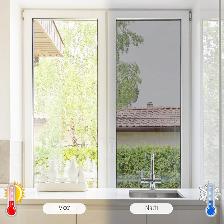 CHEIGHY Fensterfolie Sichtschutz Spiegelfolie Statisch Haftend Privatsphäre Tönungsfolie Fenster Ver