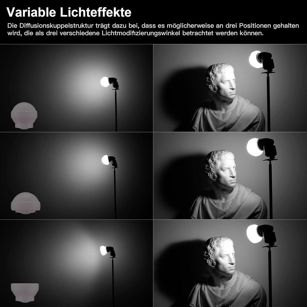 Godox AK-R22 Diffusion Dome,Zusammenklappbarer Lichtformer aus Silikonmaterial,für Godox Rundkopfbli