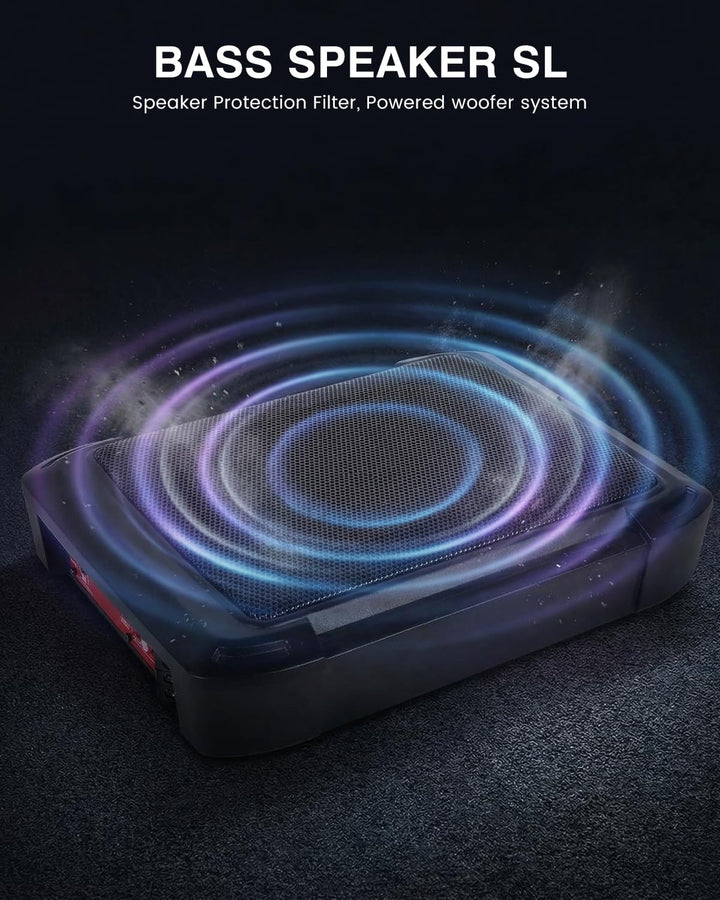 Ultraflacher Auto-Subwoofer, geeignet für Auto/Truck, mit integriertem Verstärker, unter den Sitzen