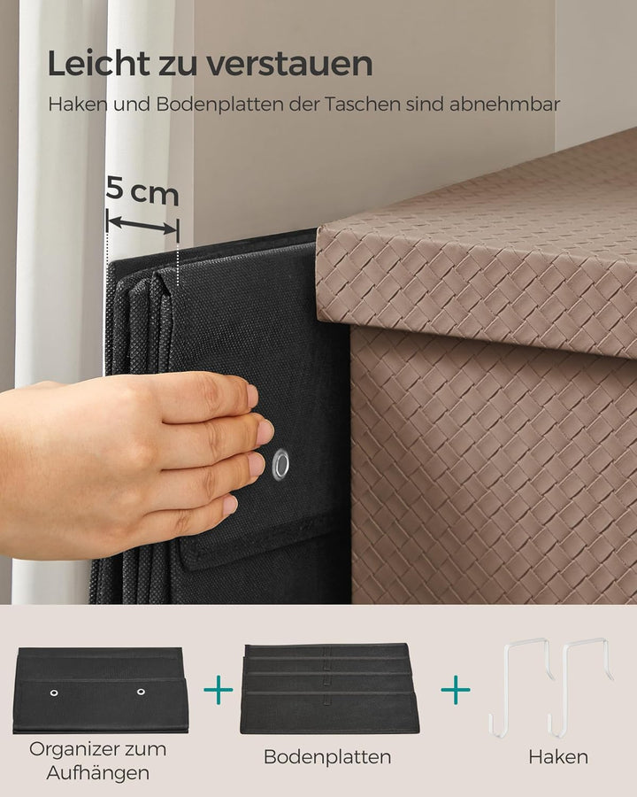 SONGMICS Hängeorganizer mit 4 Taschen, 2er Set Kleiderschrank-Organizer, Hängeaufbewahrung, Tür-Orga