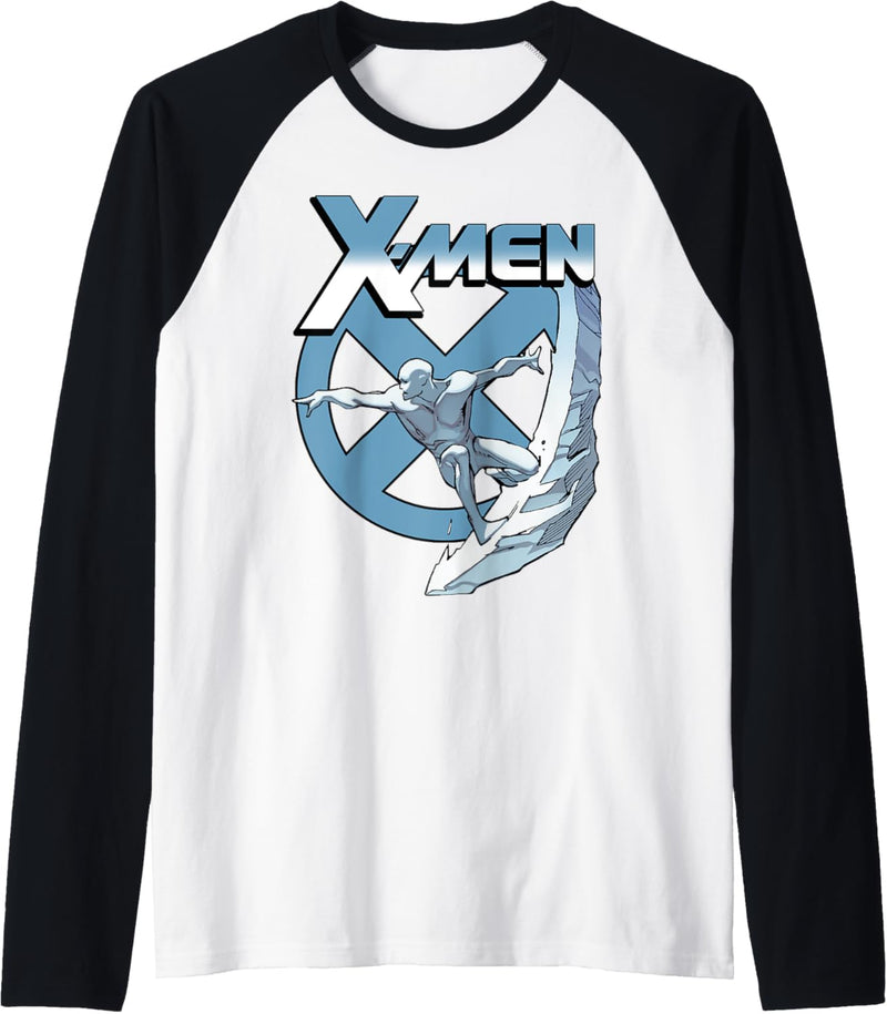 Marvel X-Men Iceman Blue X Epic Cold Slide Raglan