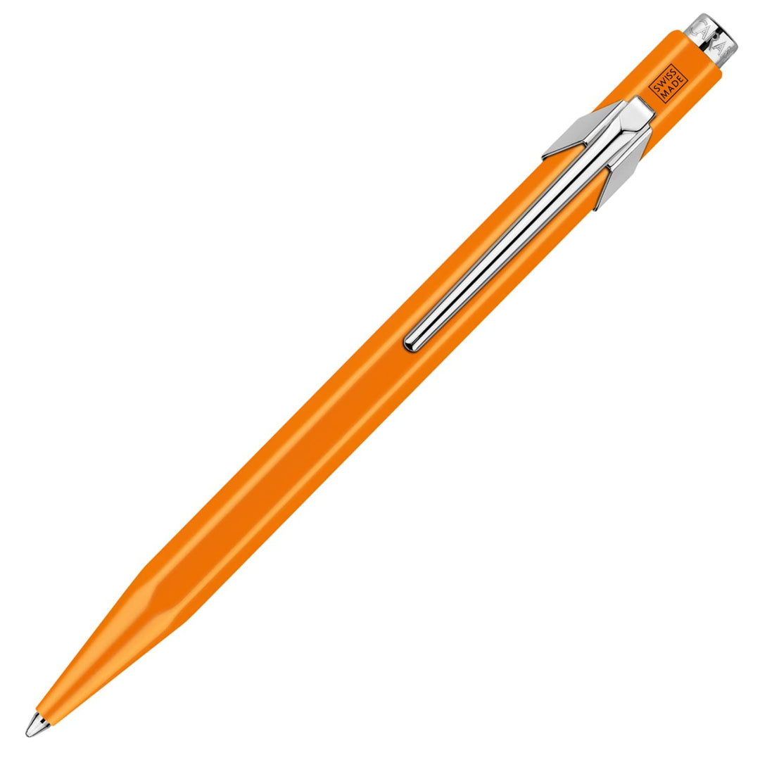 Caran d'Ache 849.53 - Kugelschreiber 849 POPLINE - Fluo Orange mit Etui, 1 Stück (1er Pack), Orange