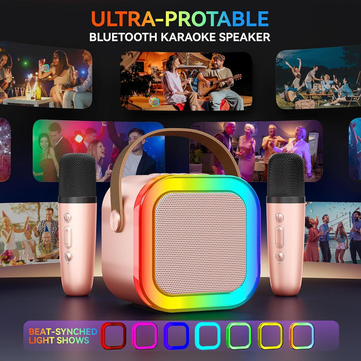 Karaoke-Maschine für Kinder und Erwachsene, tragbares Bluetooth-Mini-Karaoke-Mikrofon, singender Lau