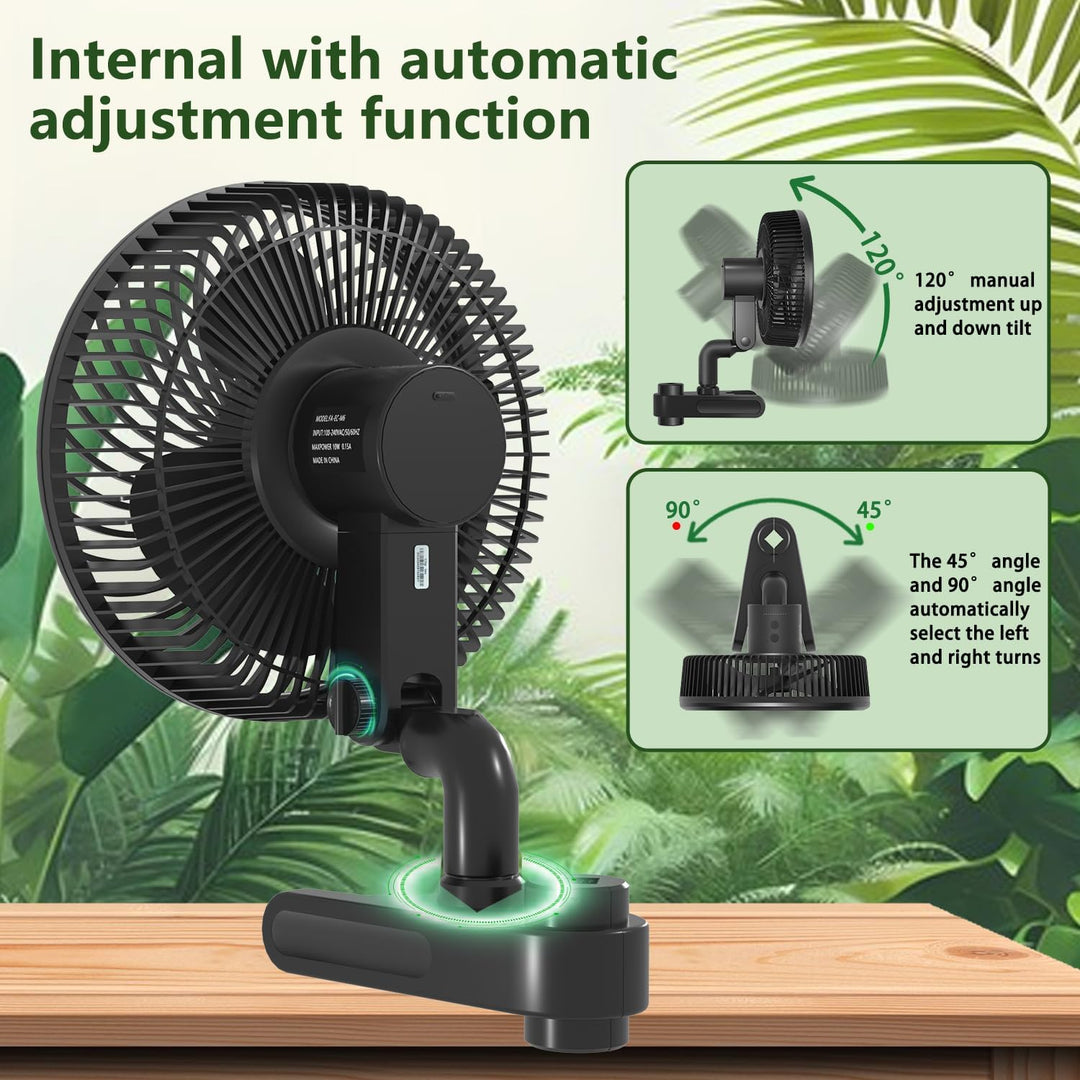 10W Grow Ventilator mit Clip, Automatische Oszillation,EC-Motoren mit 10-Geschwindigkeiten, Schutzar