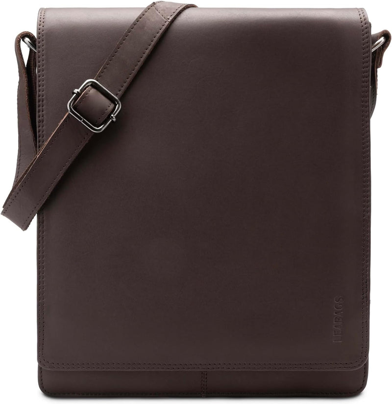 LEABAGS Leder Umhängetasche Herren & Damen I Echtleder Laptoptasche bis 13 Zoll I Messenger Bag mit