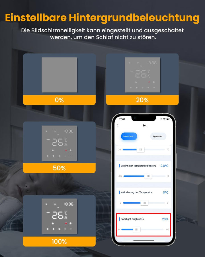 MIUCDA Thermostat Heizung Smart, WiFi Fussbodenheizung Elektrisch Thermostate Programmierbarer Raumt