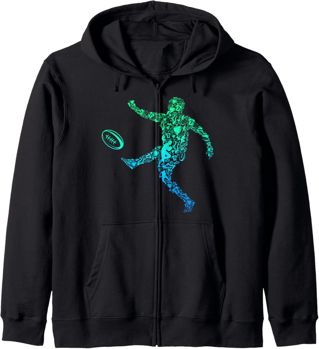 Rugby Spieler Herren Jungen Kinder Kapuzenjacke
