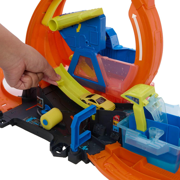 Hot Wheels City Mega Loop Autowaschanlage und Color Shifters Fahrzeug