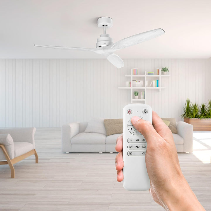 Ufesa Deckenventilator, 40W, 6 Geschwindigkeiten, Ultra Silent, 3 Naturholzflügel 132cm, Sommer - Wi