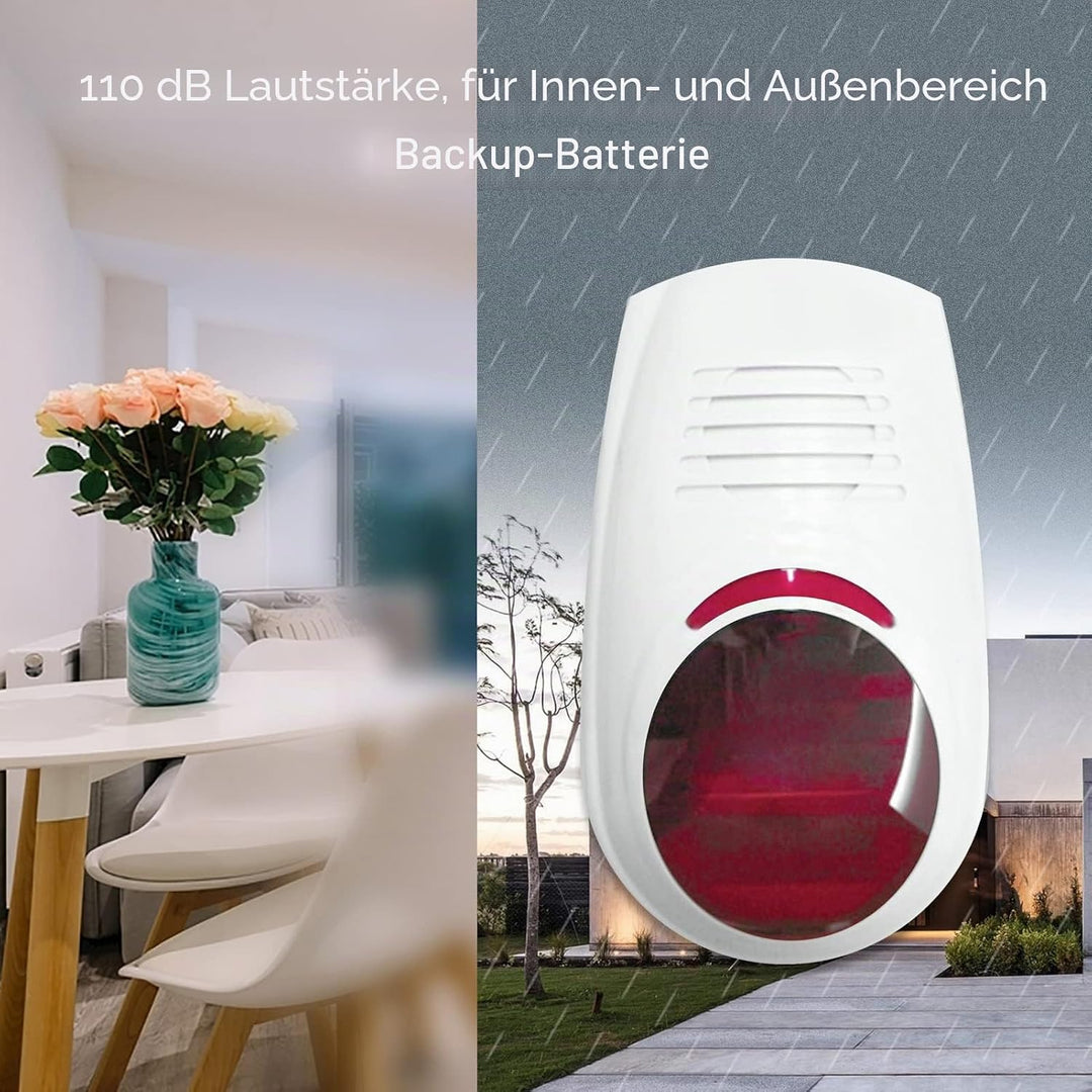 Wolf Guard JD-W03 Wireless Strobe Sirene Alarm 110dB Wasserdicht Outdoor für Sicherheit Einbruchmeld