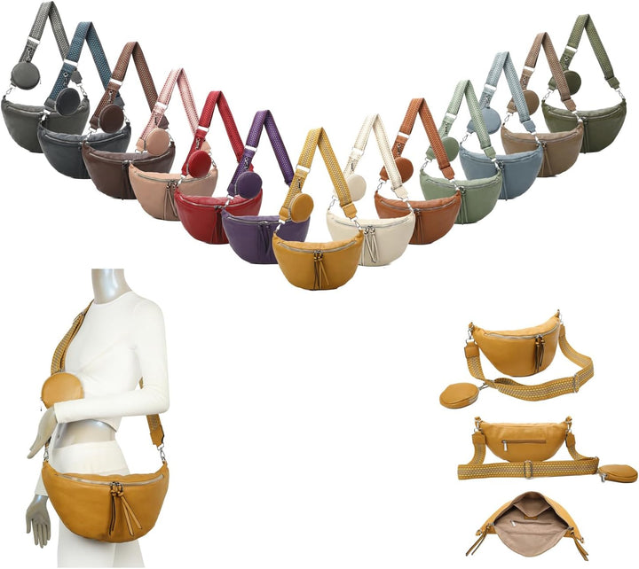 OBC Damen Tasche Crossbody Brusttasche Hüfttasche Schultertasche Umhängetasche Bauchtasche Gürteltas