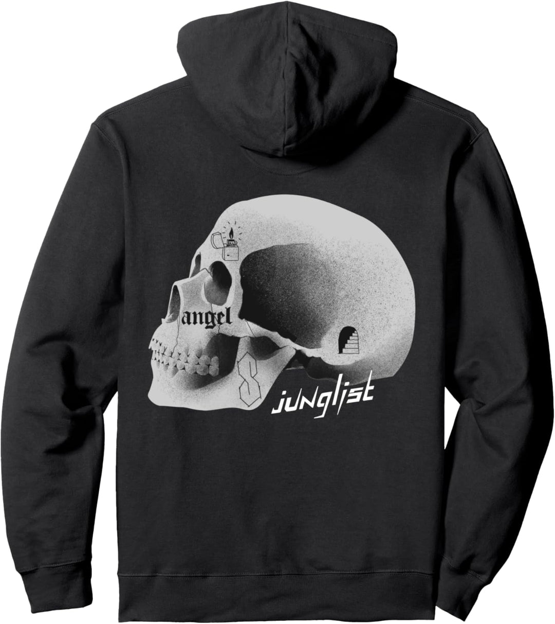 Junglist Drum Und Bass Skull 174 BPM DnB Music Liquid Pullover Hoodie