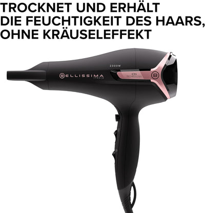 Bellissima Haartrockner K9 2300 hält das Haar mit Feuchtigkeit ohne Friseffekt, 2300 W, Ionen-Techno