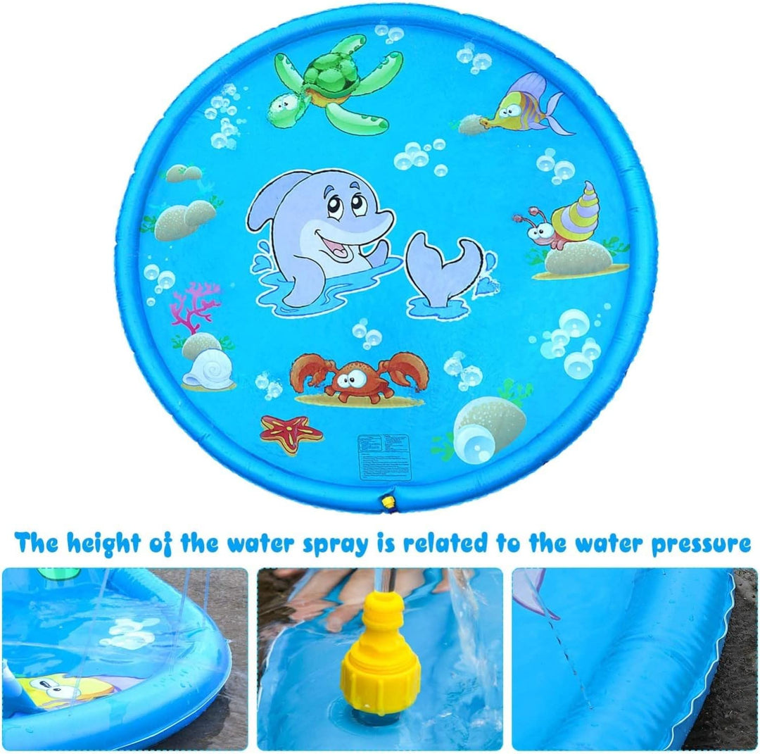 KAHEIGN Splash Pad 170cm Sprinkler Wasser Spielmatte, Wasserspielzeug Kinder Spielzeug für Draussen