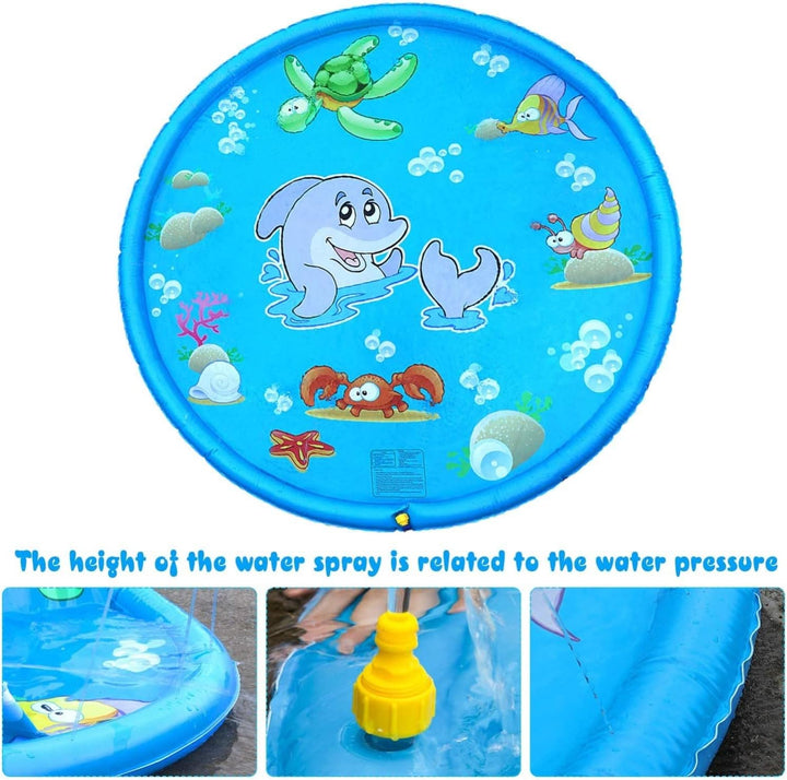 KAHEIGN Splash Pad 170cm Sprinkler Wasser Spielmatte, Wasserspielzeug Kinder Spielzeug für Draussen