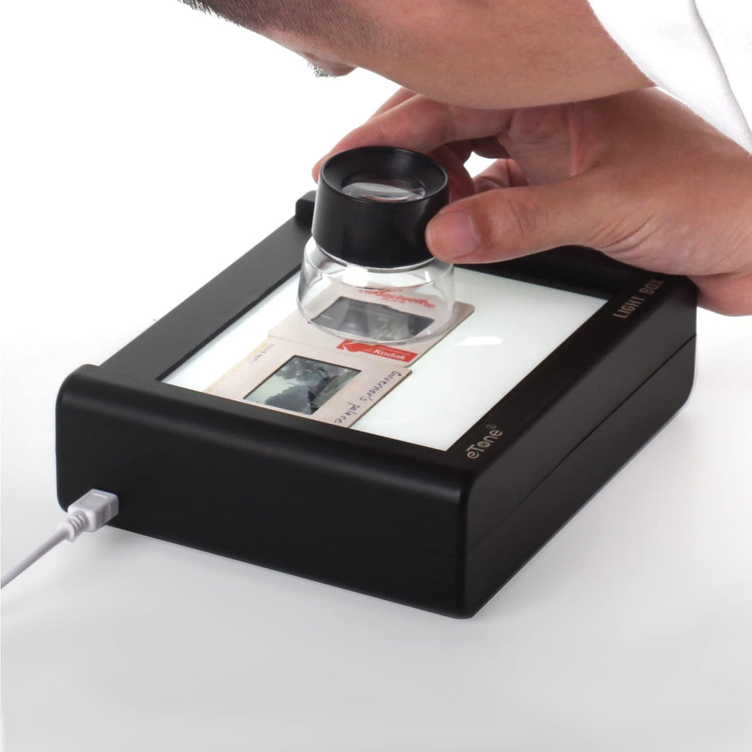 eTone LED Film Diabetrachter Film-Betrachter Light Box mit 10-fache Lupe