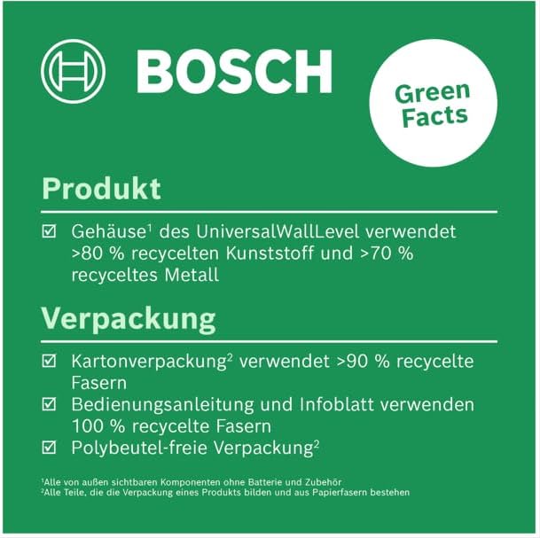 Bosch Laser-Wasserwaage UniversalWallLevel (3-in-1-Werkzeug: Wasserwaage, Linienlaser zum einfachen