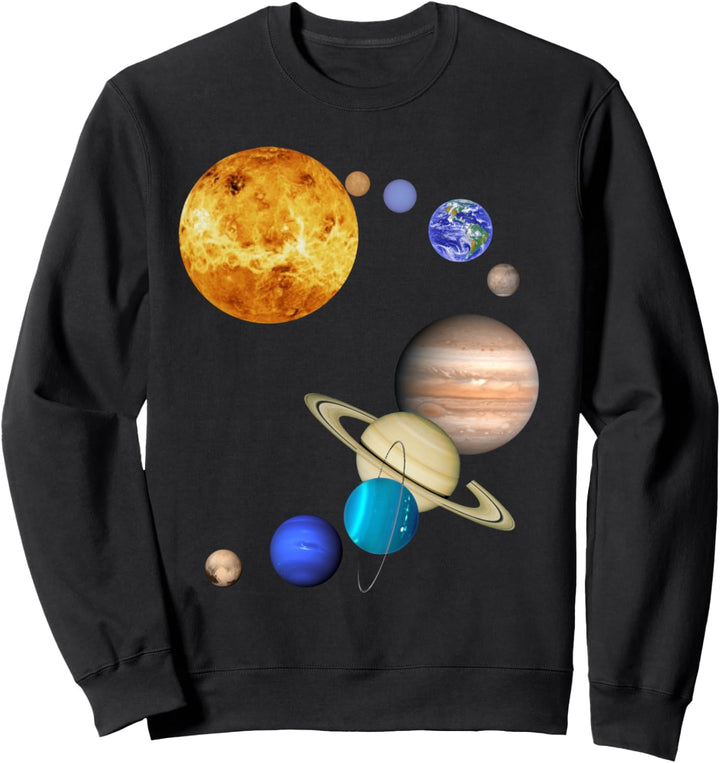 Planeten im Sonnensystem mit Pluto - Wissenschaft Sweatshirt
