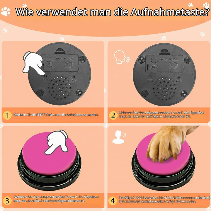 Satz von 6-farbigen Hunde Button mit DREI Matten und Aufklebern-Hund Training Buzzer-Aufnahme-Wieder