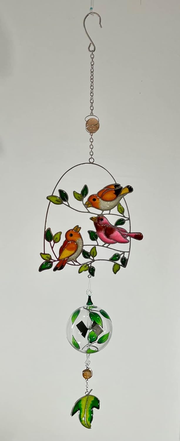 Lichtmühle, Tiffany Art Vögel, Fenster Dekoration, eindrucksvolles Wohnaccessoire