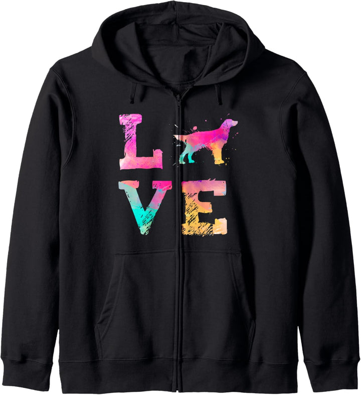 Bunte Aquarellfarbe Gordon Setter Hund Love-r Kapuzenjacke