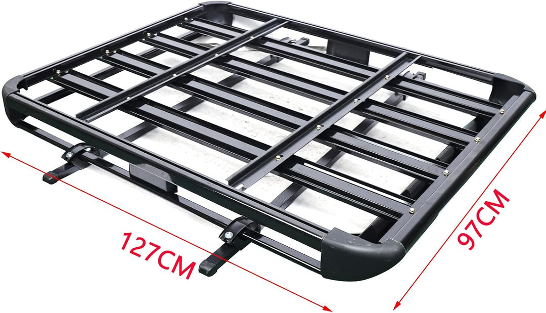 Gross Schwarz Dachgepäckträger Auto Aluminium Korb Wanne Gepäck Fracht Relingträger Maximalen Tragfä