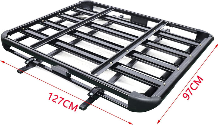 Gross Schwarz Dachgepäckträger Auto Aluminium Korb Wanne Gepäck Fracht Relingträger Maximalen Tragfä