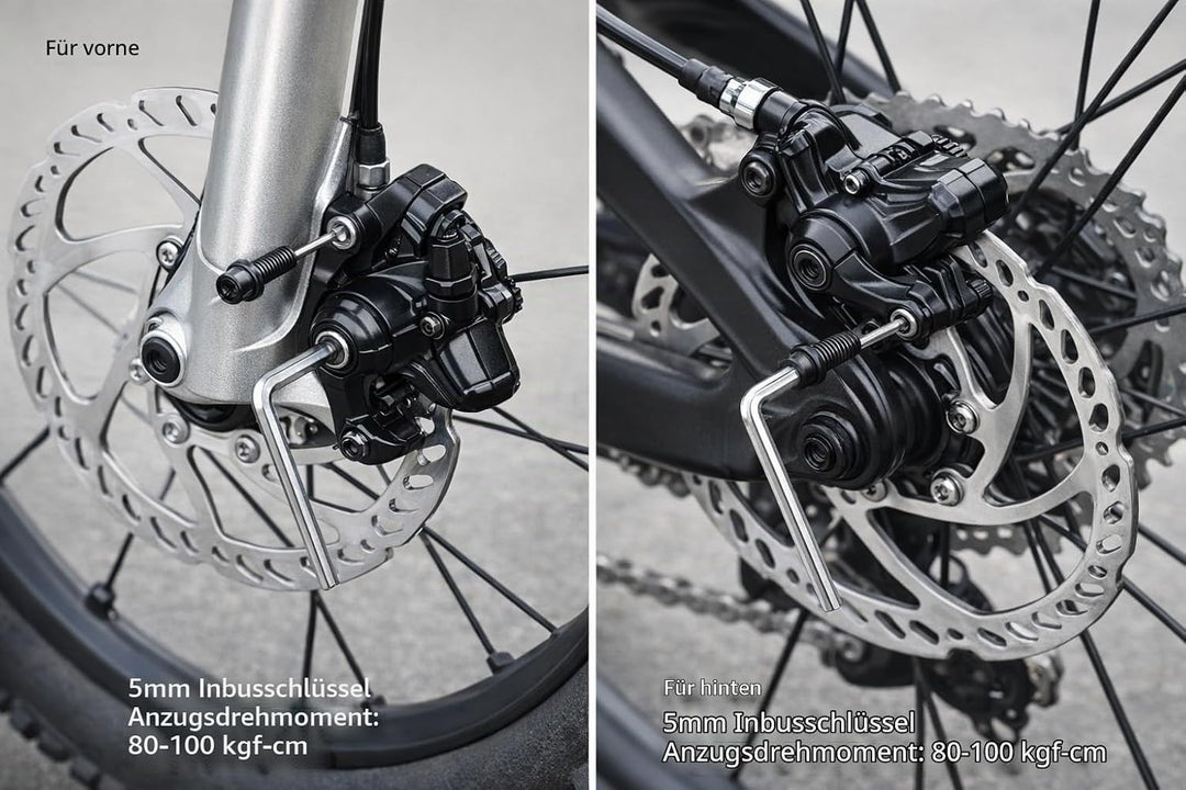 RUJOI Fahrrad-Scheibenbremsen-Kit, Vorder- und Hinterradsattel aus Aluminium, Fahrradbremshebel aus