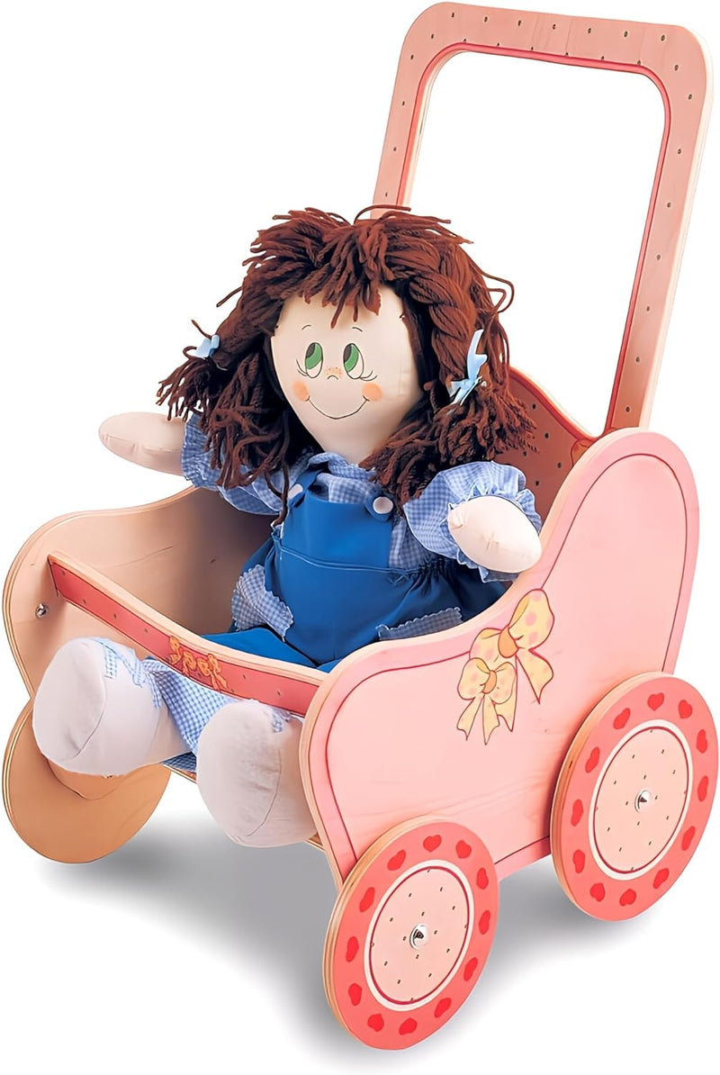 Dida - Der Puppenbuggy Aus Holz Dekoration Rosa ist EIN Holzpuppenwagen Zum Schieben Der Puppen Der