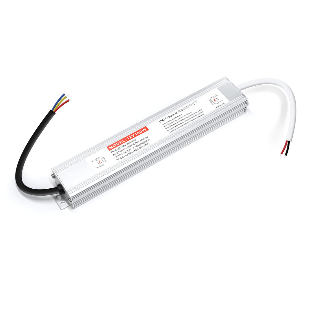 BRIMETI LED Trafo 12V 100W Wasserdicht IP67 LED Treiber Netzteil, Schaltnetzteil LED Transformator 8
