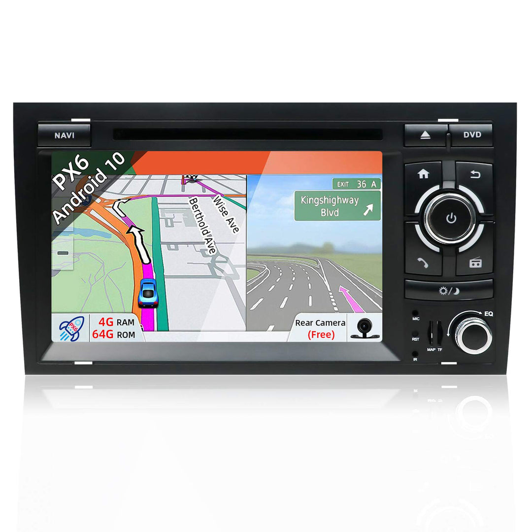 JOYX PX6 Android 10 Doppel Din Autoradio Passt für Audi A4 2003-2011 GPS Navigation | Rückfahrkamera