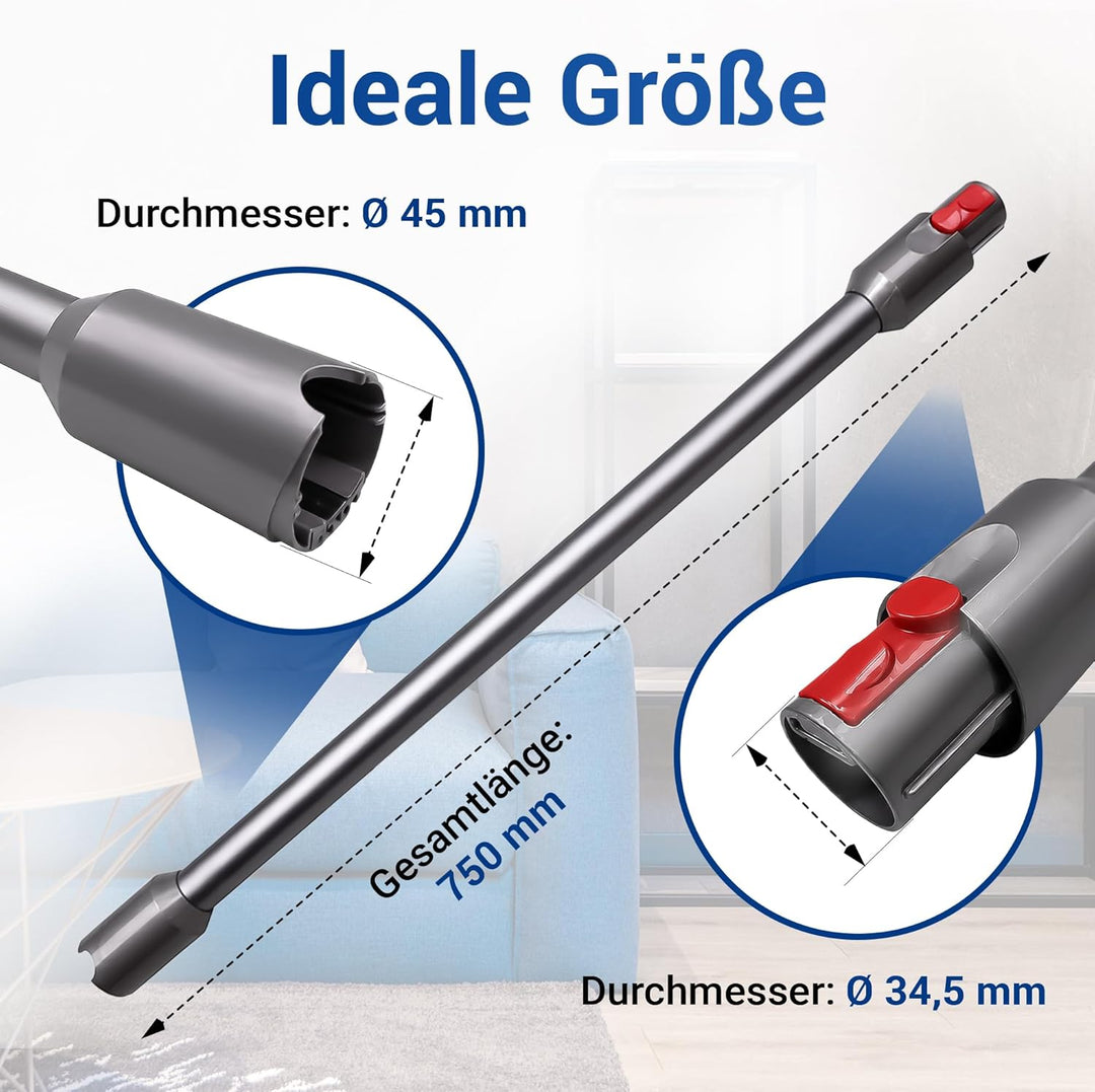 VIOKS Grau Saugrohr Staubsauger Ersatz für Dysоn 971518-12 | Verlängerungsrohr Stab, für Dysоn V12 S