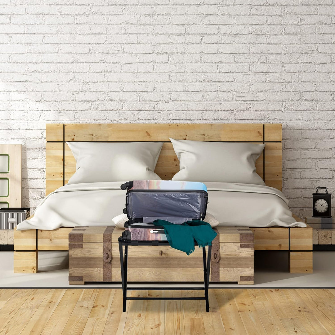 Relaxdays Kofferständer Holz, klappbar, Gepäckablage, Kofferaufbewahrung, für Reisegepäck, HxBxT: 52