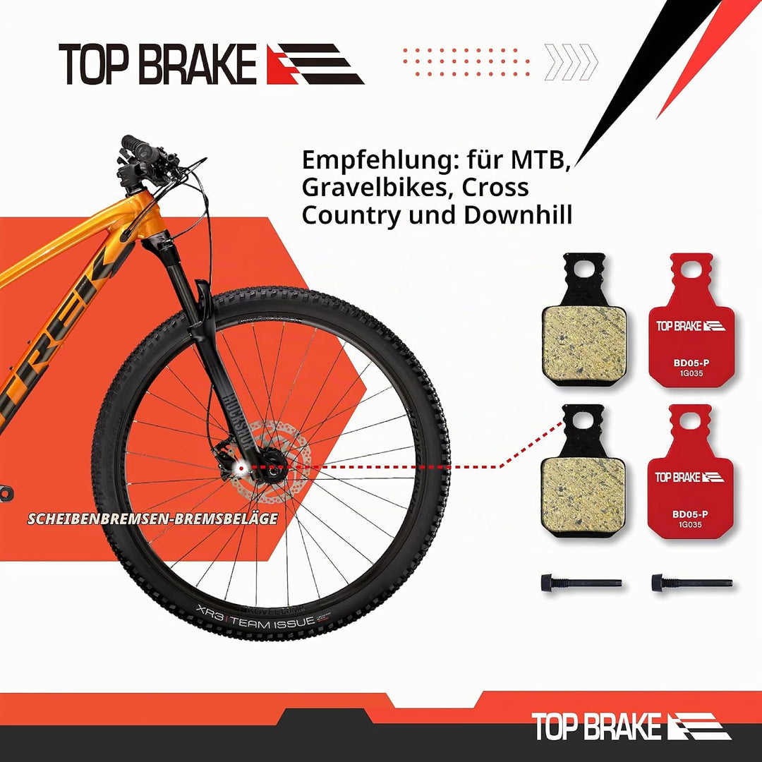 Top Brake Scheibenbremsbeläge Fahrrad für MAGURA MT5/ MT7/ MT5E/MT7 PRO/MT Trail Front (Stift enthal