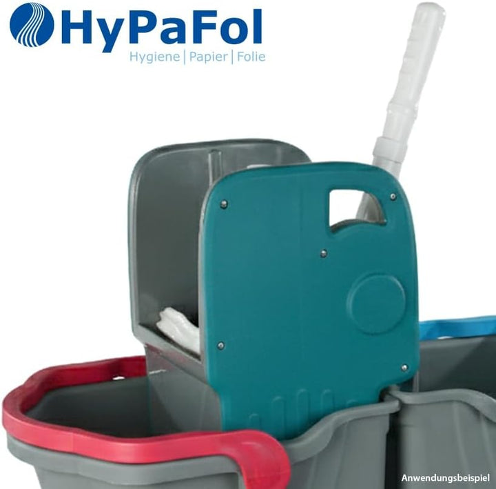 HyPaFol Mopp-Presse für Reinigungswägen, Kunststoff und Metall, Grün, passend für 18 und 25 Liter Ei