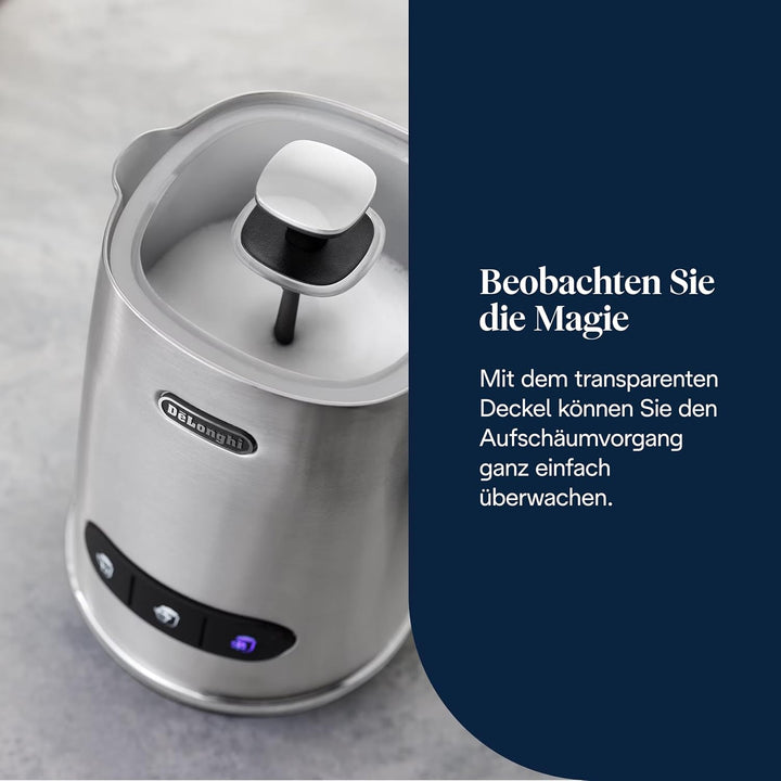 De'Longhi Elektrischer Milchaufschäumer LatteMix EMF3.M, für heisse & kalte Milch & pflanzlichen Alt