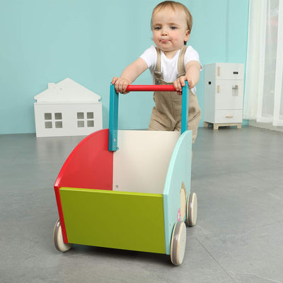 labebe - Lauflernwagen Holz Mädchen, Gehhilfe Baby Lauflernhilfe, Laufwagen Holz für Babys, Holz Pla