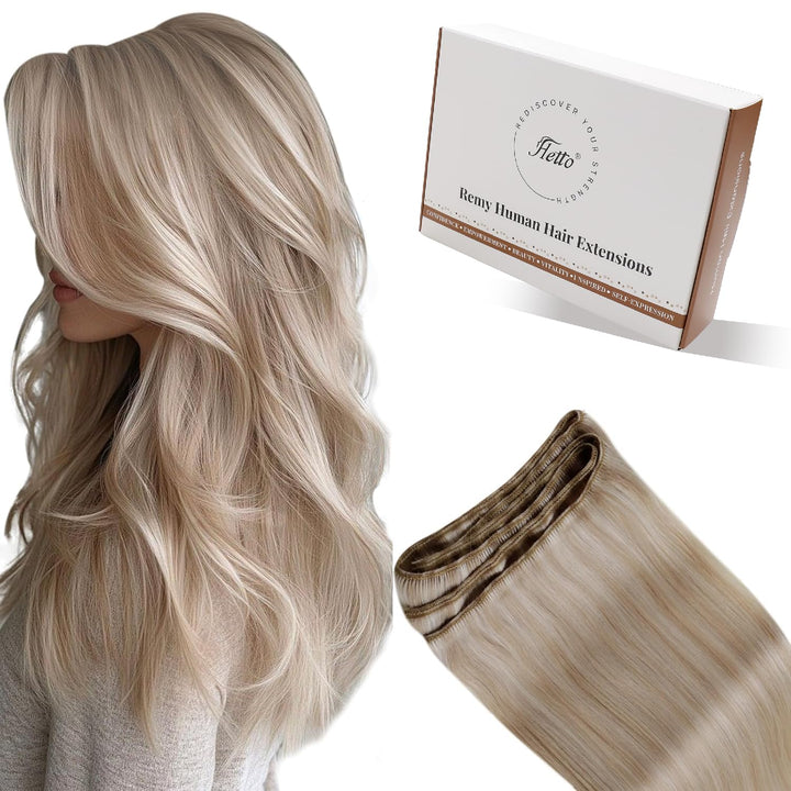 Hetto Extensions Echthaar Tressen Blond Extensions Tressen Echthaar Highlight Tressen Echthaar Exten