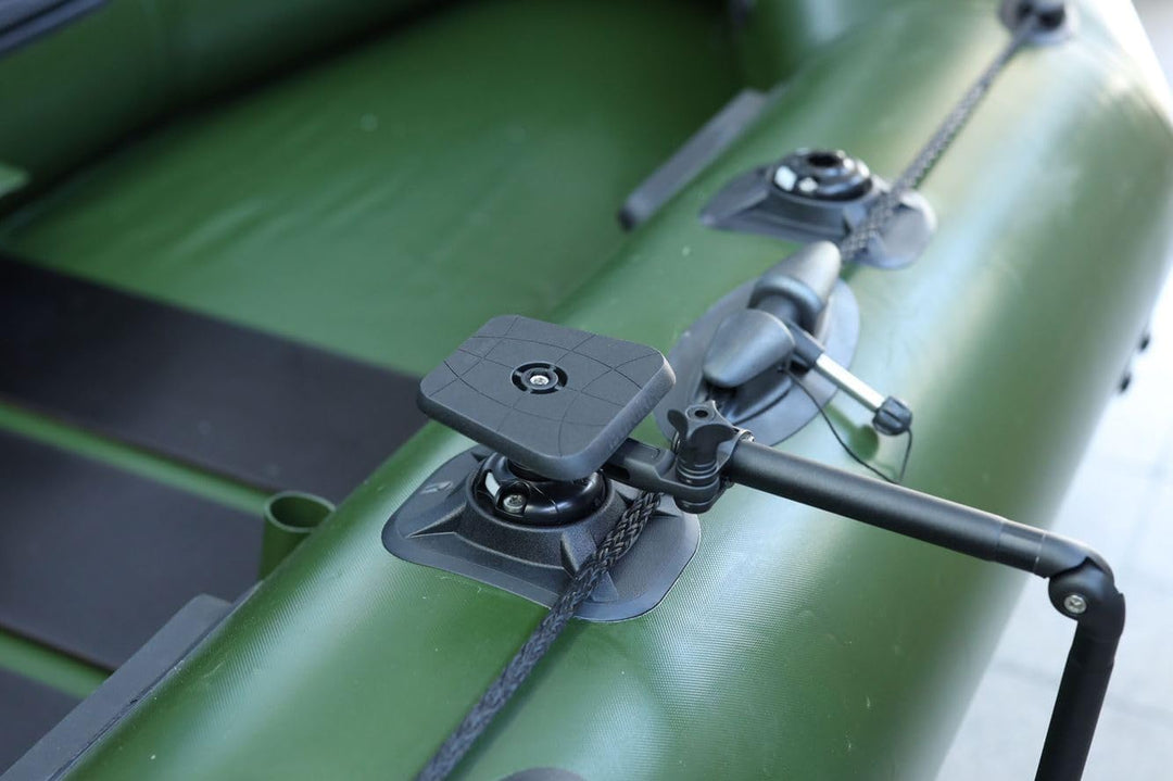 Railblaza kompatible Echolothalterung mit Teleskop Geberstange und Plattform, Farbe:schwarz, Schwarz