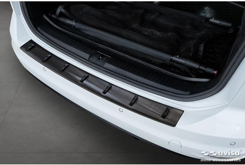 Avisa Schwarz Edelstahl Heckstossstangenschutz kompatibel mit Volkswagen Touran III 2015- inkl. R-Li