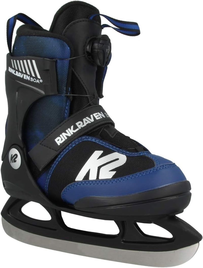 K2 Skates Jungen Schlittschuhe Rink Raven Ice Boa, black - blue, 25D0111 S (EU: 29-34 / UK: 10-1 / U