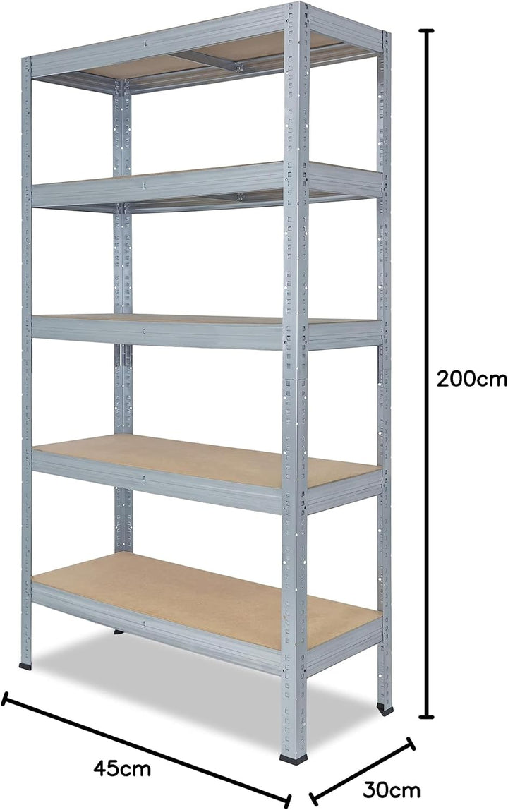 shelfplaza® 200x45x30cm Profi Schwerlastregal verzinkt/Metallregal mit 5 Böden à 200kg Tragkraft/Kel