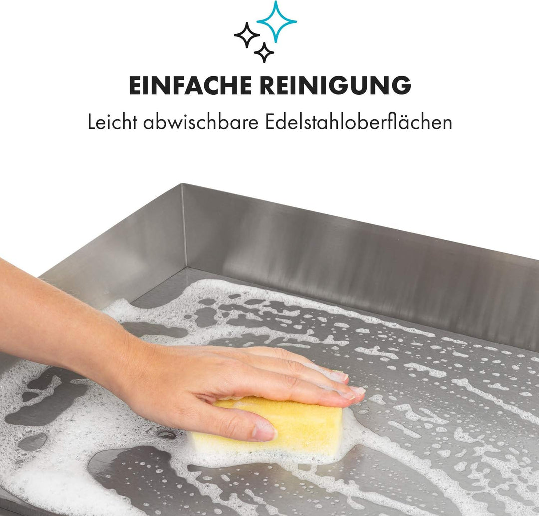 Klarstein Elektrogrill, Grillplatte, Elektrische Grillplatte, Tischgrill, Elektrogrill aus Edelstahl